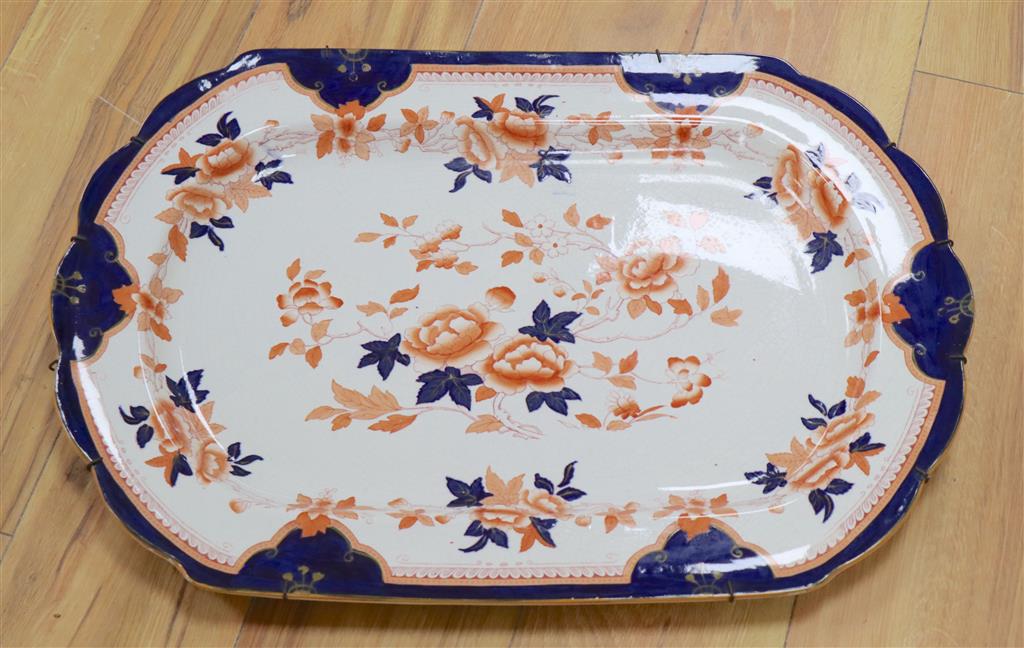 An Ironstone meat plate, with blind stamp to reverse, length 60cm